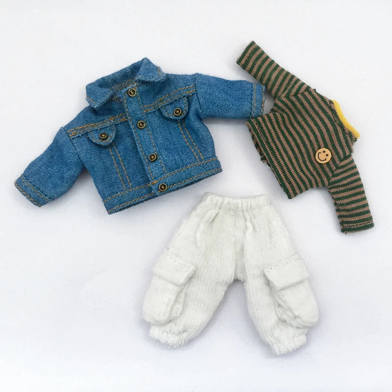 Ob11 Doll Baby Clothes Jacket Fashion Doll Denim Clothes For Pd9 Molly Ymy Body Doll Clothes Gsc Clay Doll Body