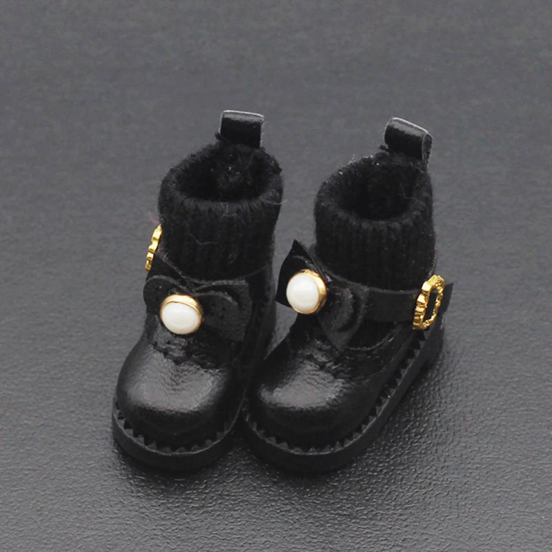 1 Pair Ob11 DOD 1/12 Bjd Doll Shoes For Body9,GSC,YMY,obitsu 11,molly Doll Faux Leather Shoes Doll Accessories
