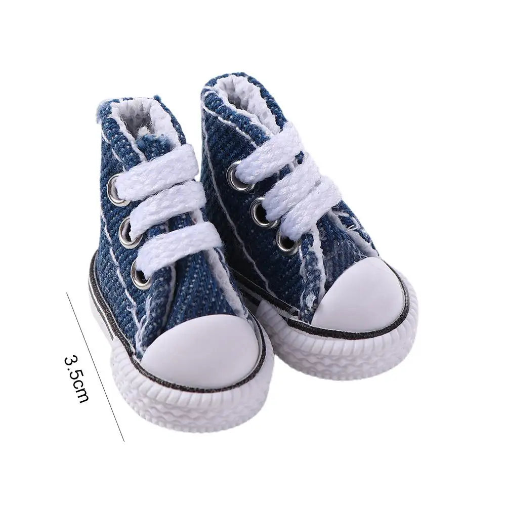 Doll Shoes 3.5CM  Cute Mini Doll Shoes Denim Canvas Shoes For Doll For Toy For Doll Boots Dolls Sneakers Accessories