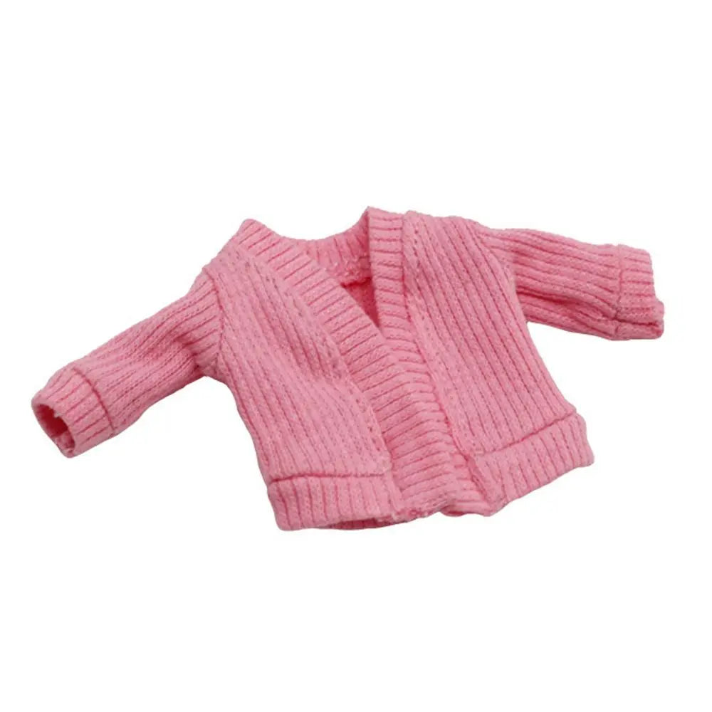1/12 Doll Clothes Knitted Sweater Fashion Tops Candy Color Coat OB11 Clothes Handmade Casual Wear Dolls Accessories Kids Toys