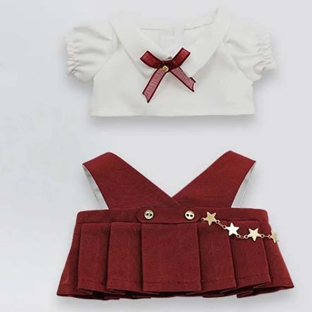 T-shirt 20cm Doll Clothes Stuffed Dolls Dress Up Cotton Dolls Outfit Academy Uniform Skirt Dresses Doll Uniform Set