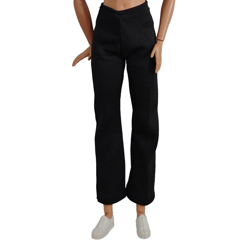 Doll Clothes  Short sleeved shirt Solid color flared pants Daily Wear Accessories Clothes for Barbies doll