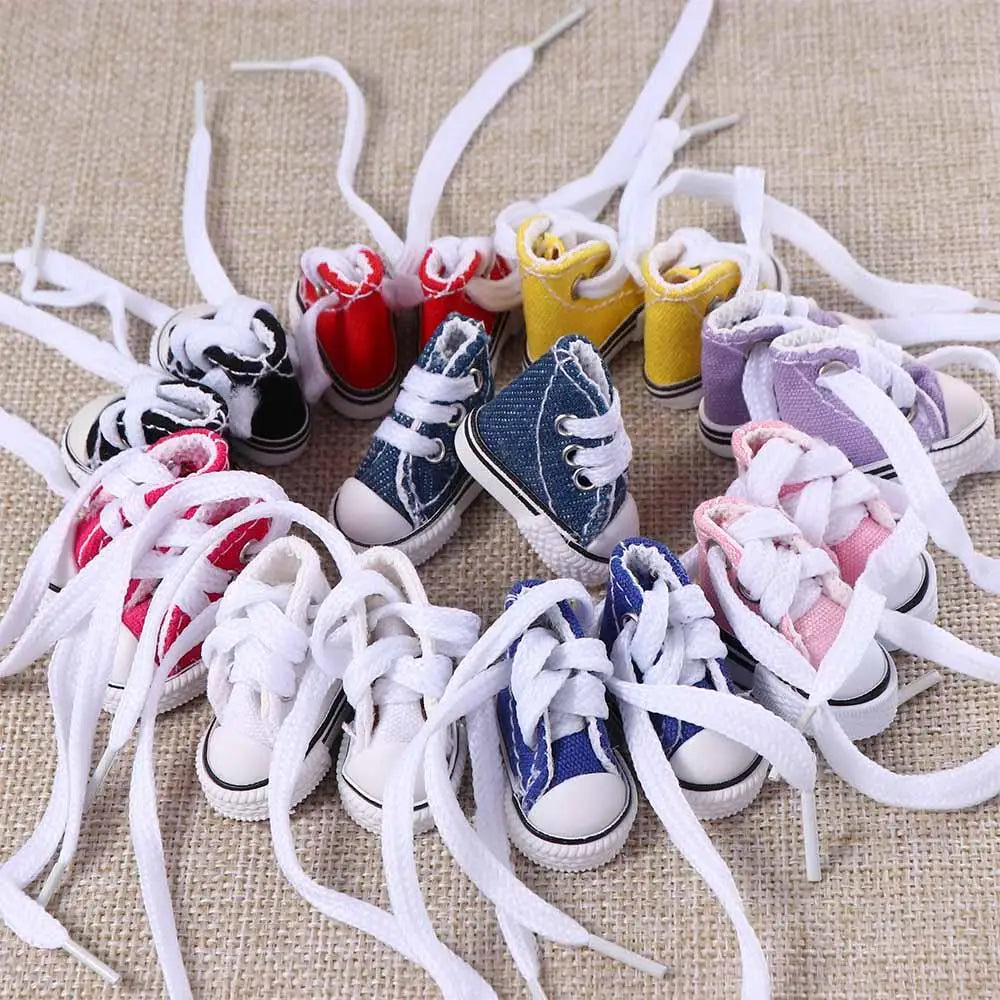 1Pair 3.5CM Fashion Casual Doll Canvas Shoes For Dolls Sneakers Shoes Boots Dolls Mini Accessories Girl Children Toy Gift