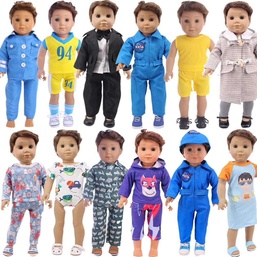 Doll Clothes Leisure Sportswear Cute Animal Print For 43cm Baby Doll &18Inch American Doll Outfits,Our Generation Gifts Toys