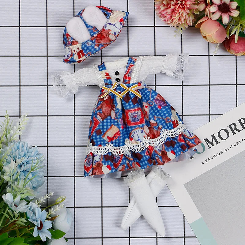 30CM BJD Doll Clothes Girl Dress Up Makeup DIY Toys  Accessories Dress Princess Doll House Set Children Humanoid Doll Girl Gifts
