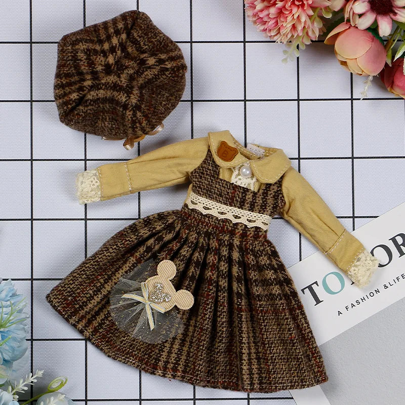 30CM BJD Doll Clothes Girl Dress Up Makeup DIY Toys  Accessories Dress Princess Doll House Set Children Humanoid Doll Girl Gifts