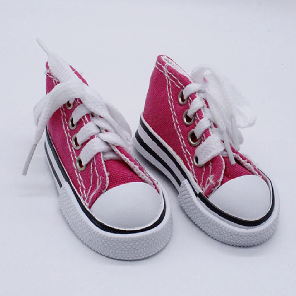 7.5CM Doll Sneakers Assorted Colors Doll Fashion Canvas Shoes for 1/3 1/4 BJD Dolls Toy Hand Made Shoes Accessories Toys Gift