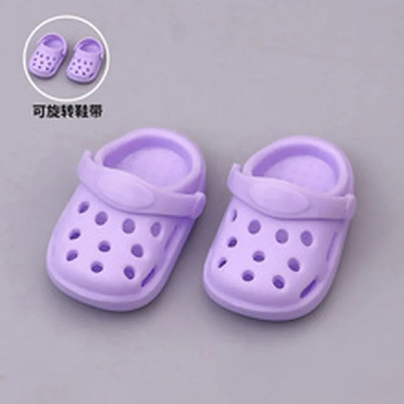 10cm 15cm Doll Hole Slippers Solid Color Rotatable Shoelace Accessories Toy Shoes Decoration Fashion Trendy Shoe 2025 Autumn