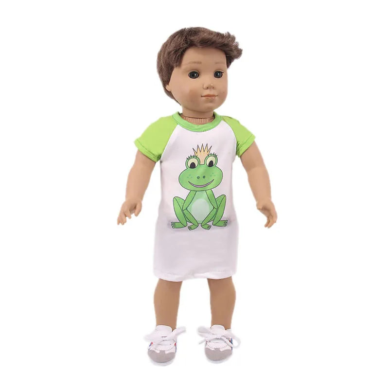Doll Clothes Leisure Sportswear Cute Animal Print For 43cm Baby Doll &18Inch American Doll Outfits,Our Generation Gifts Toys