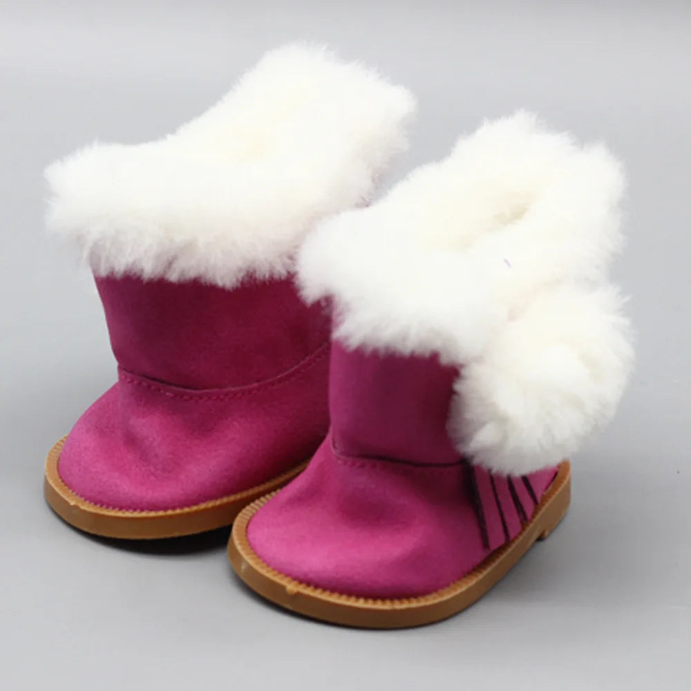 7 cm Doll Shoes For 18 Inch American Doll & 43 cm Born Baby Doll Plush Boots For 43 cm Baby, Nenuco,Our Generation,Girl's Gift
