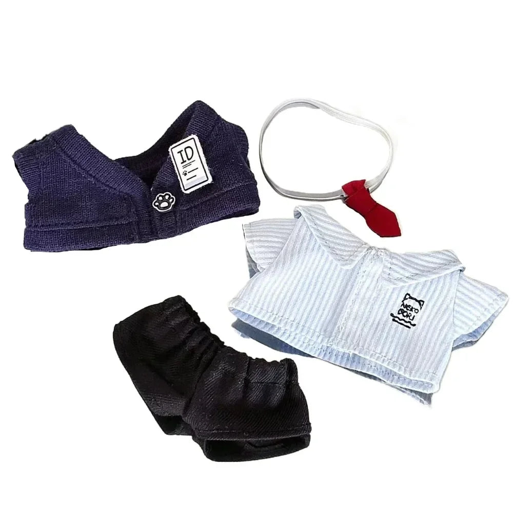 Uniform 10cm Cotton Doll Clothes Shirt T-shirt Doll Clothes Outfit Pants Lovely Doll Dress Up Set 10cm Cotton Doll