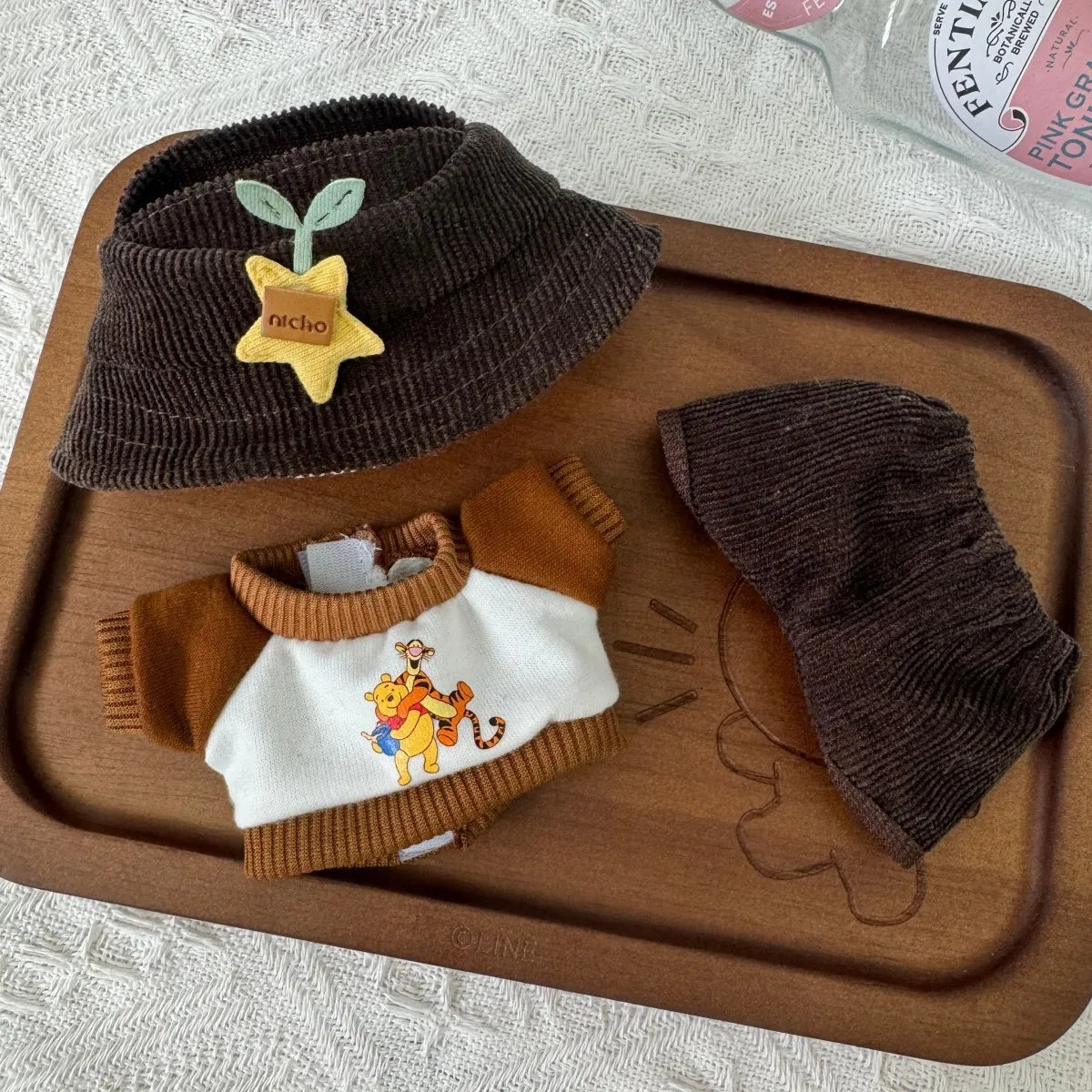 Popular Labubu Doll Clothes 17cm Pendant Labubu Doll Clothes Spring Field Strap Pants Set Labubu Doll Clothes Accessories