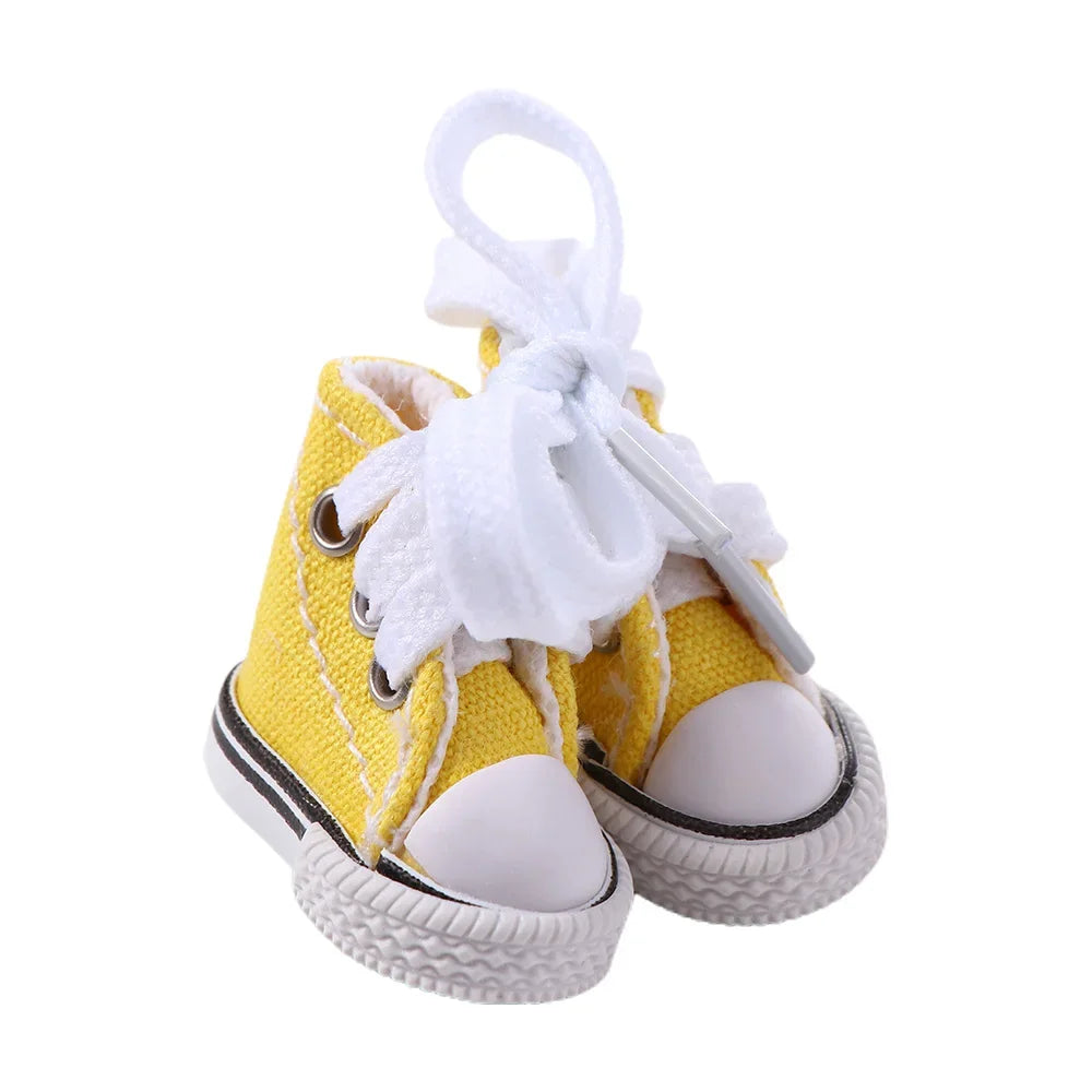 1Pair 3.5CM Fashion Casual Doll Canvas Shoes For Dolls Sneakers Shoes Boots Dolls Mini Accessories Girl Children Toy Gift