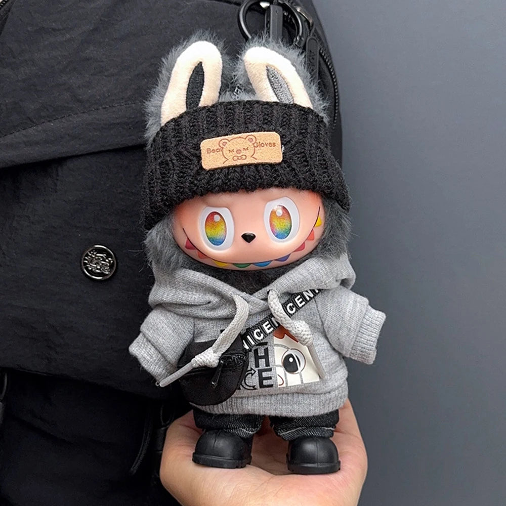[No Doll] Doll Clothes Fashion Hoodie Pants Set for Labubu Idol Dolls Trendy DIY Doll Clothing Accessories Gift