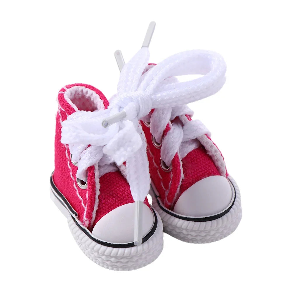 1Pair 3.5CM Fashion Casual Doll Canvas Shoes For Dolls Sneakers Shoes Boots Dolls Mini Accessories Girl Children Toy Gift