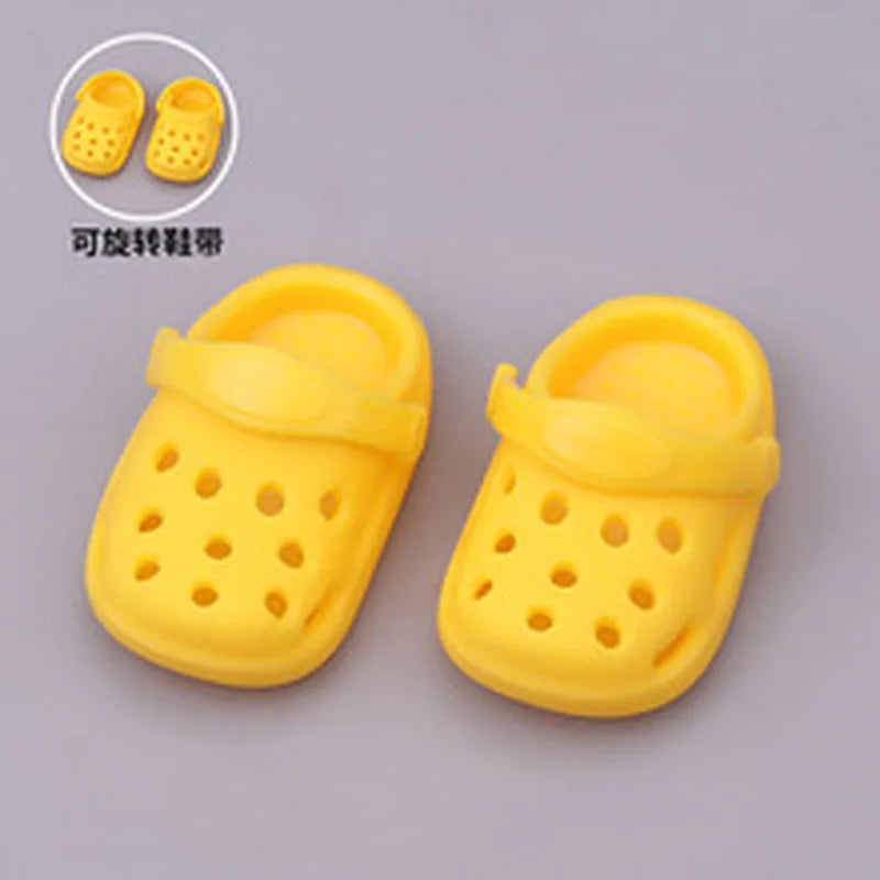10cm 15cm Doll Hole Slippers Solid Color Rotatable Shoelace Accessories Toy Shoes Decoration Fashion Trendy Shoe 2025 Autumn