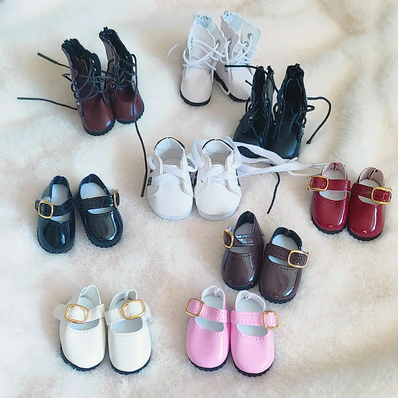 4.5cm Doll Fashion Shoes Female Doll Boots Fit for 1/6 BJD Dolls Accessories Leather Doll Colorful Long Knees Boots