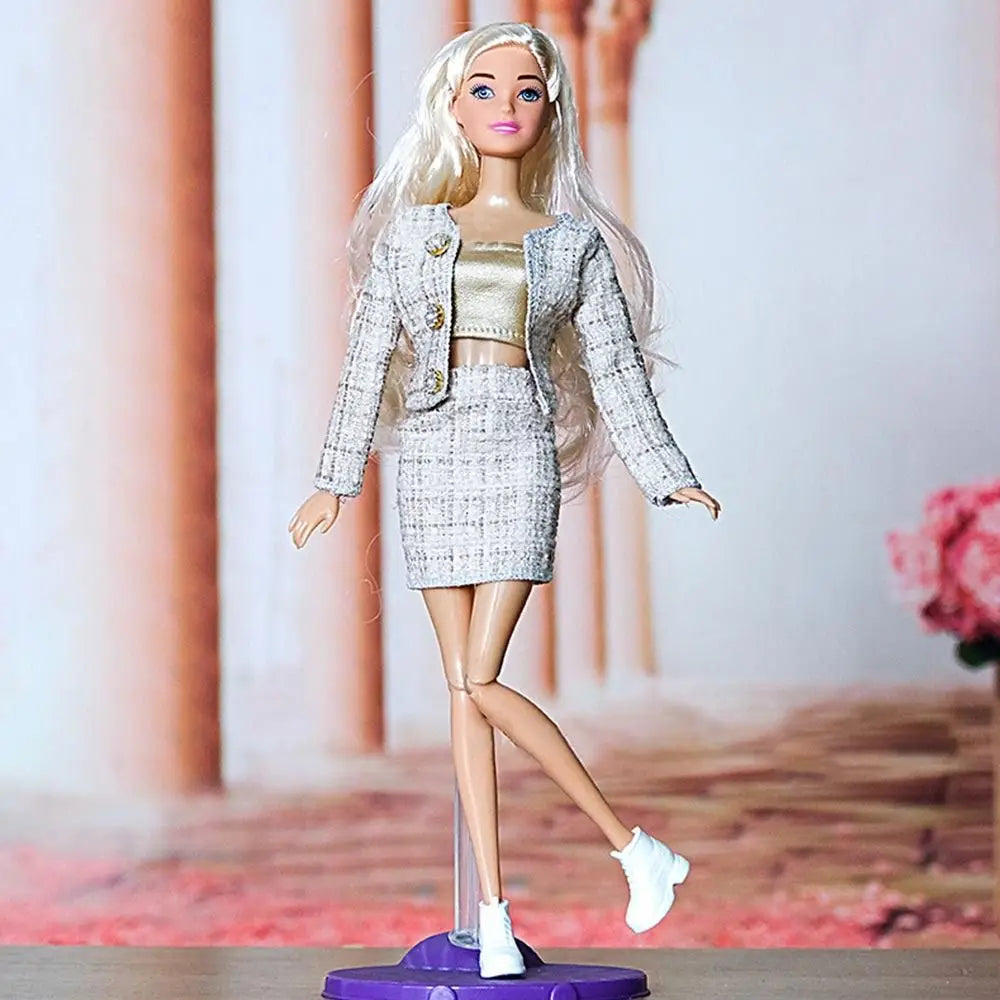 1/6 Doll Fashion Casual Clothes Winter Wear Elegant Coat Skirt Handmade Girl Doll Wearing For 29~32 cm Doll Clothes Accessories