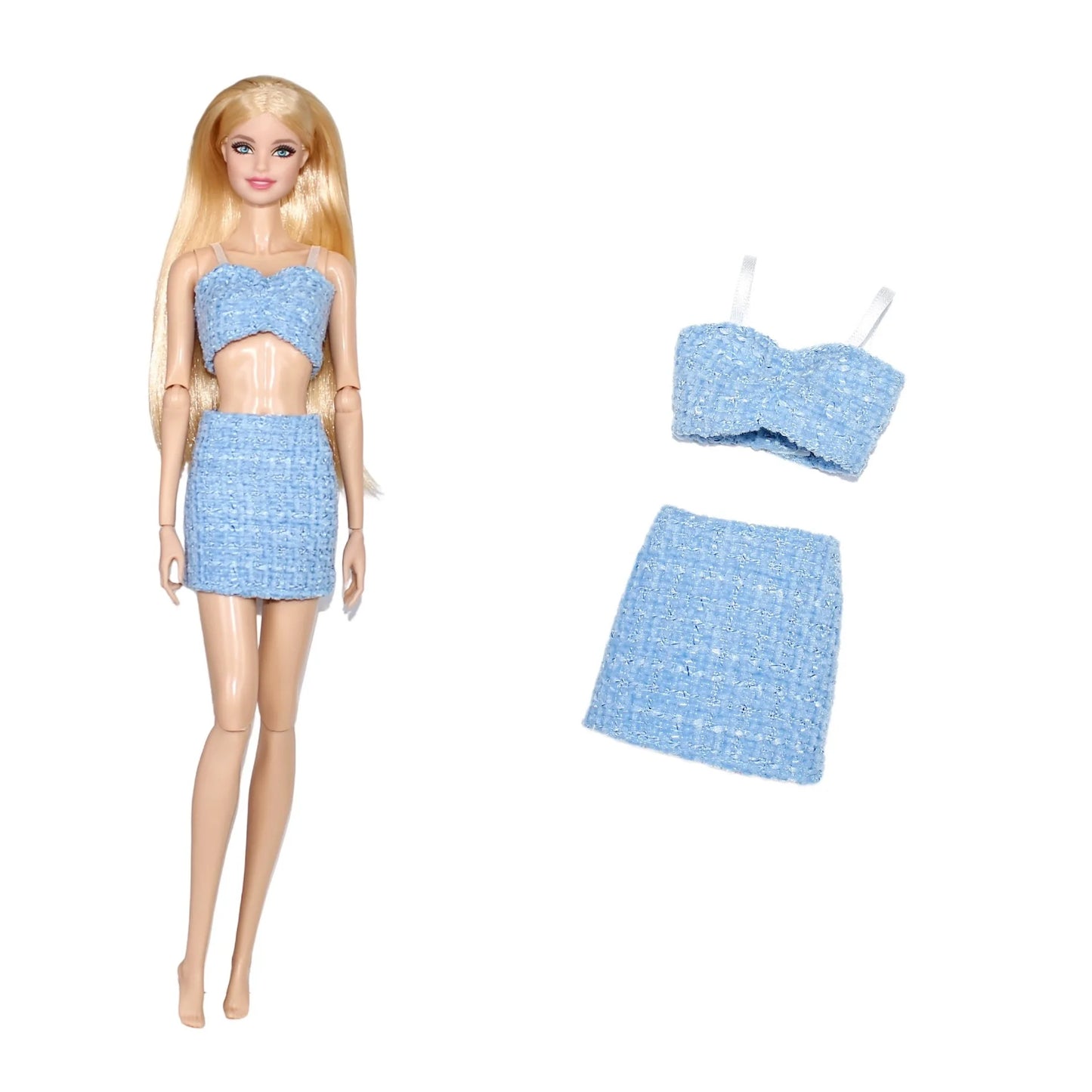 Doll Clothes FashionLittle Fragrance Suit Skirt Daily Wear Skirt Party Clothes For 1/6 Doll Accessories Girl Play House Dress Up