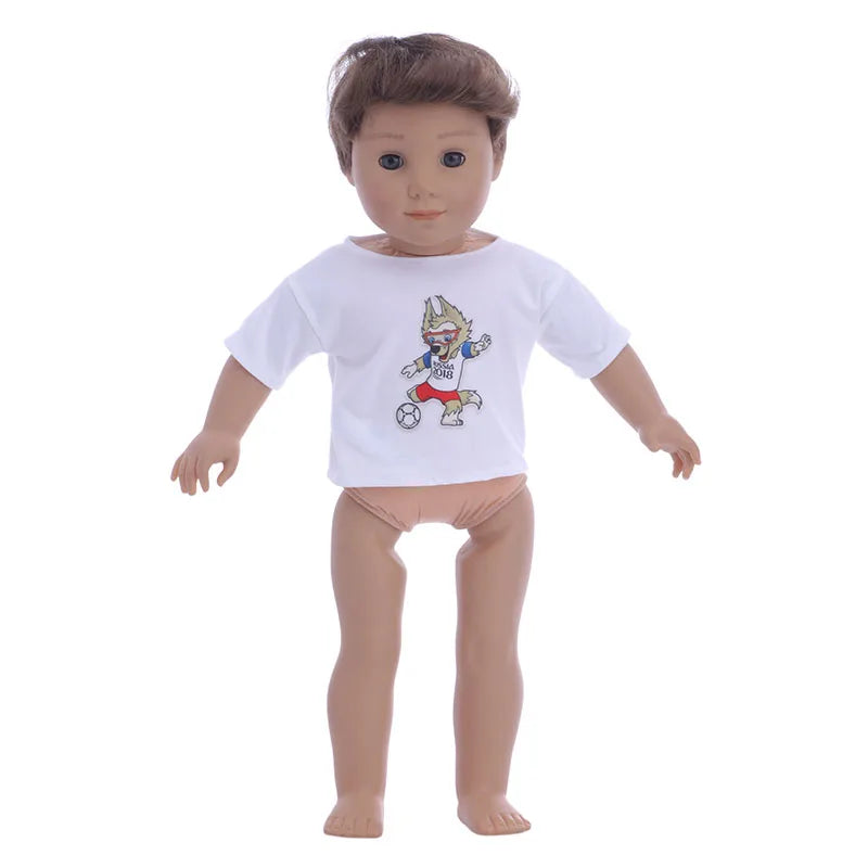 Doll Clothes Leisure Sportswear Cute Animal Print For 43cm Baby Doll &18Inch American Doll Outfits,Our Generation Gifts Toys