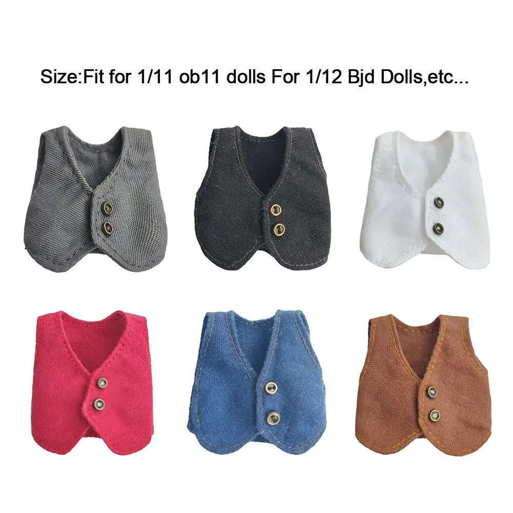 Doll Clothes For 1/11 ob11 dolls For 1/12 Bjd Doll Clothes Vest Tops Casual Wear Shirts Doll Clothes Accessories Gift Toys