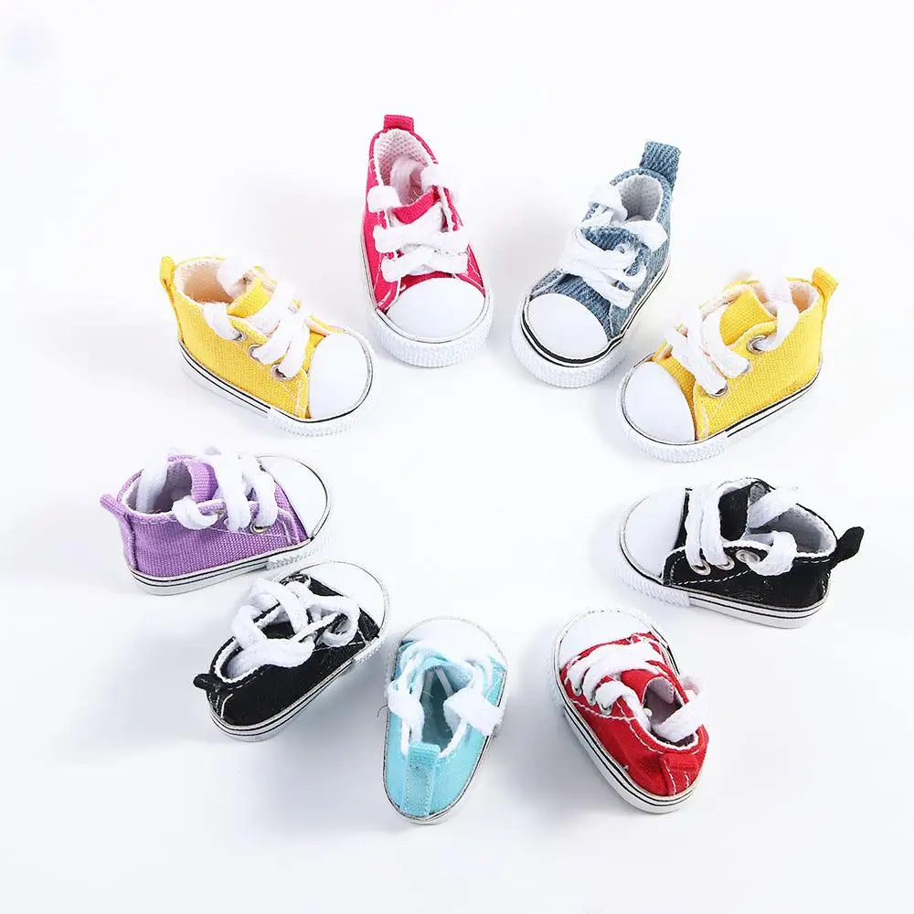 Dolls Accessories Girl Toy 1/6 Dolls Mini Shoes For Children 5cm Doll Sneakers Doll Shoes Doll Canvas Shoes BJD Doll Shoes