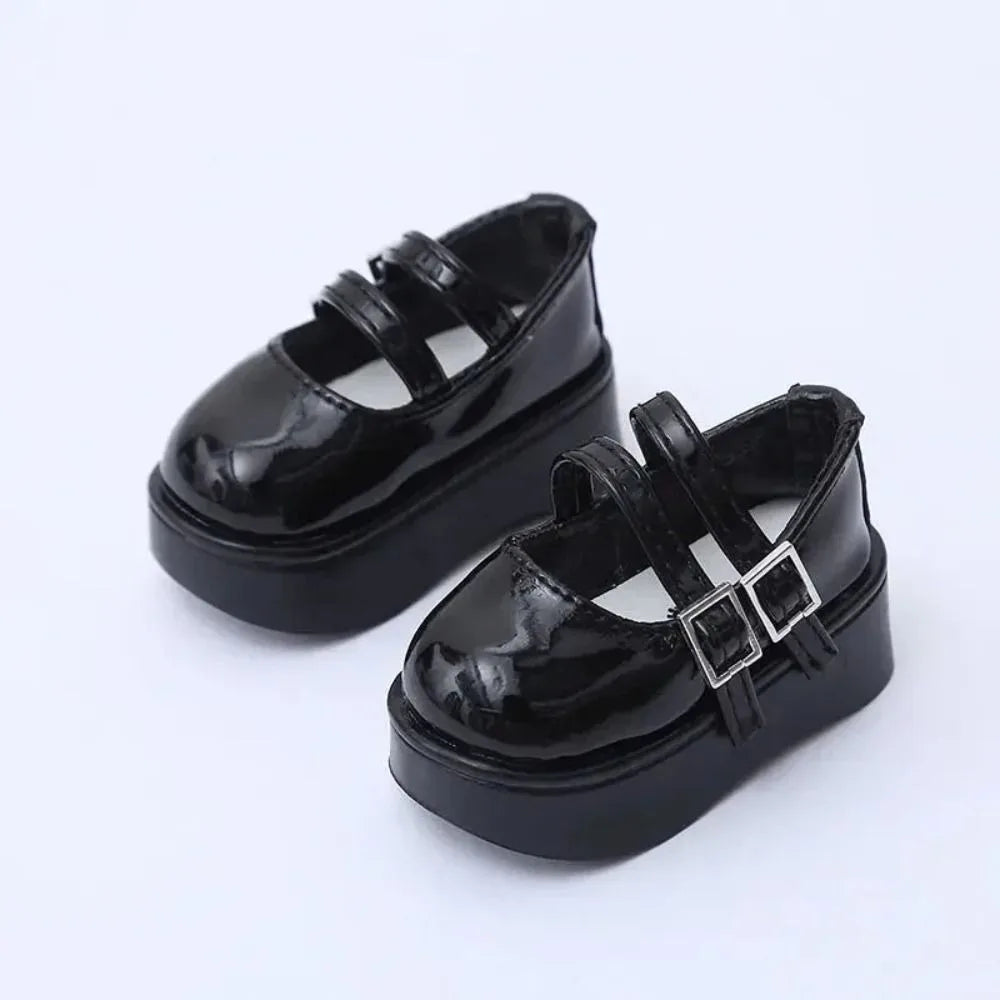1/4 1/6 Dolls Shoes Heightened Thick Sole Small Bjd Leather Shoes Diy Girl Toys Dress Up Doll Accessories Mini Shoes