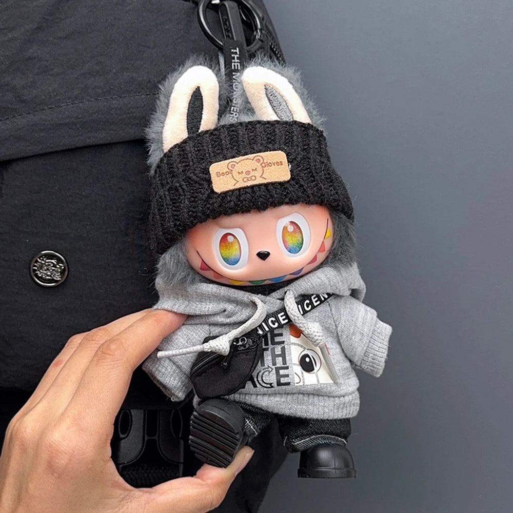 [No Doll] Doll Clothes Fashion Hoodie Pants Set for Labubu Idol Dolls Trendy DIY Doll Clothing Accessories Gift