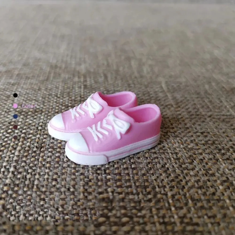 Doll Shoes For 30cm Dolls 1/6 Doll Soft Plastic Sneakers PVC Doll Casual Shoes Fit for Foot Length 2cm Doll Accessories