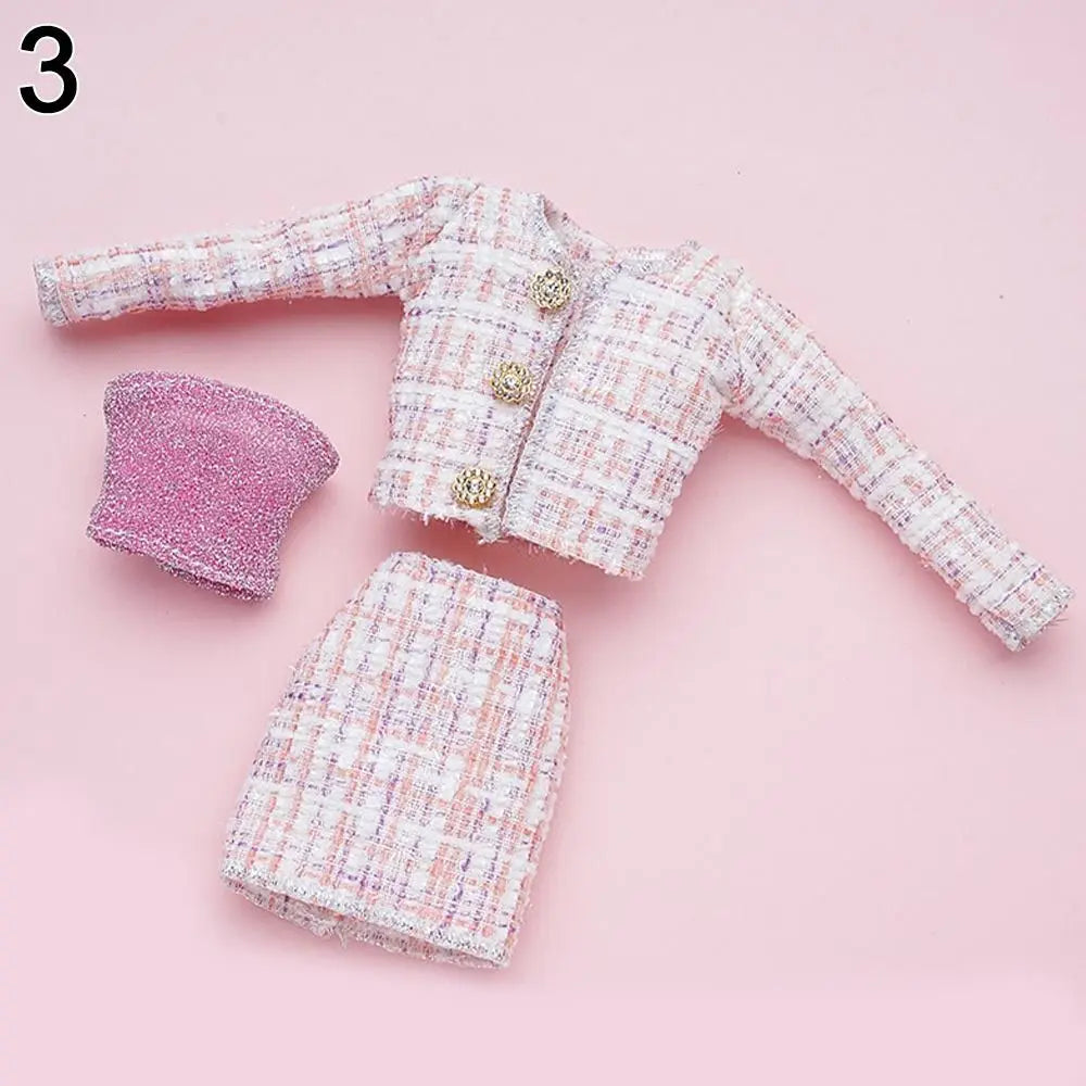 1/6 Doll Fashion Casual Clothes Winter Wear Elegant Coat Skirt Handmade Girl Doll Wearing For 29~32 cm Doll Clothes Accessories