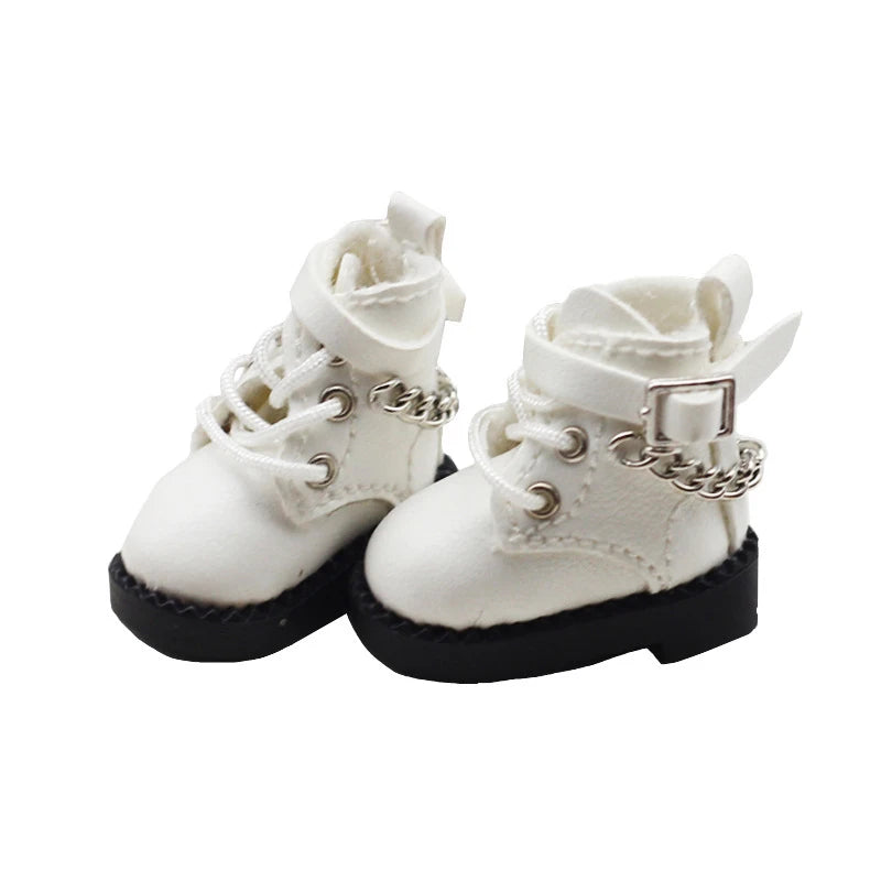 1 Pair Doll Shoes Lovely Chain Boots New Casual Hand-made Ob11 DOD 1/12 Bjd Doll Shoes Doll Accessories