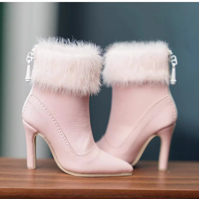BJD Doll Shoes For 1/3 1/4 Doll Fashion Shoes Black White Pink Silver High Boots Doll Accessories DIY Gift