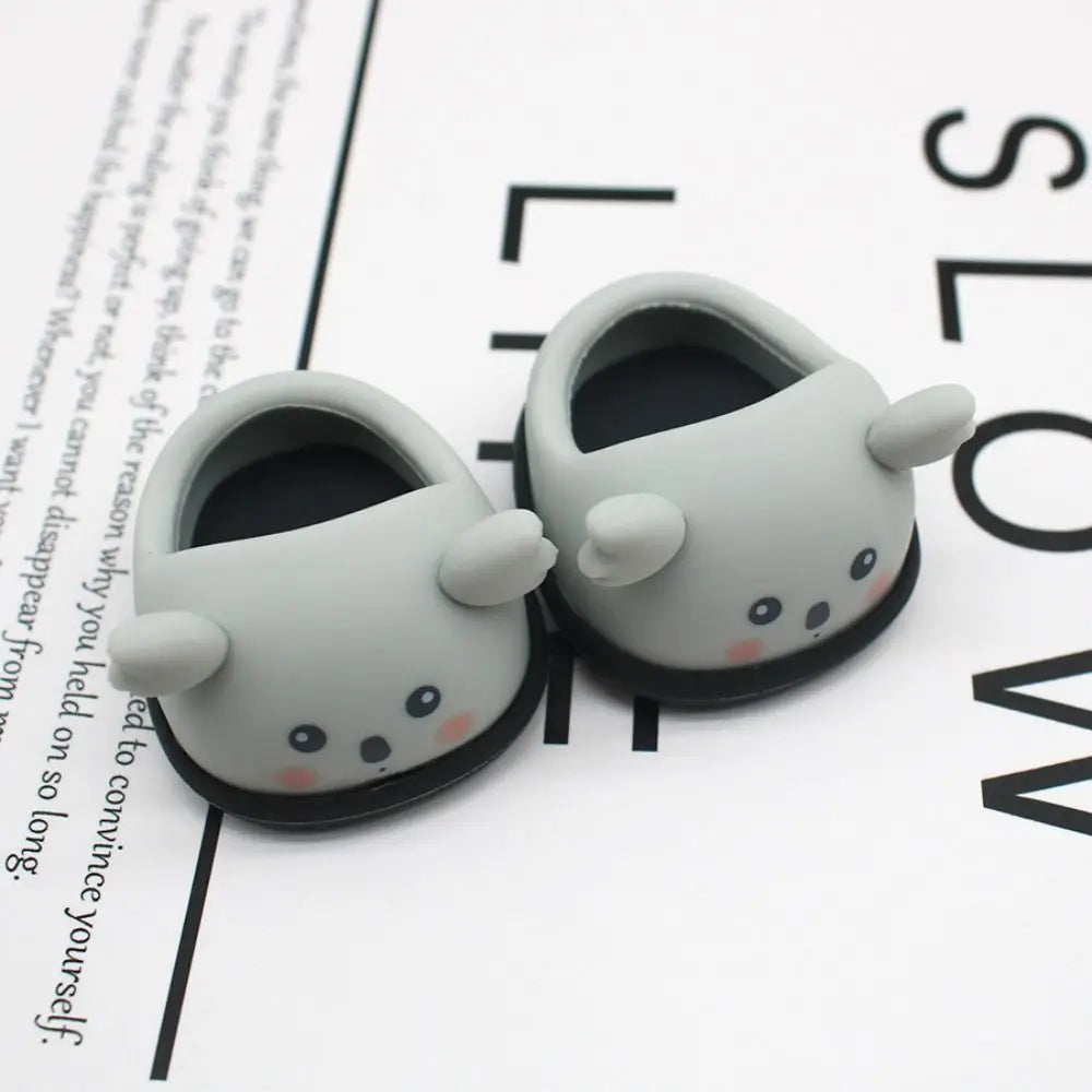 1Pair 20cm Cotton Doll Shoes Soft Rubber Shoes Cute Animal Patterned Shoes Doll Accessories Children Toys Gifts