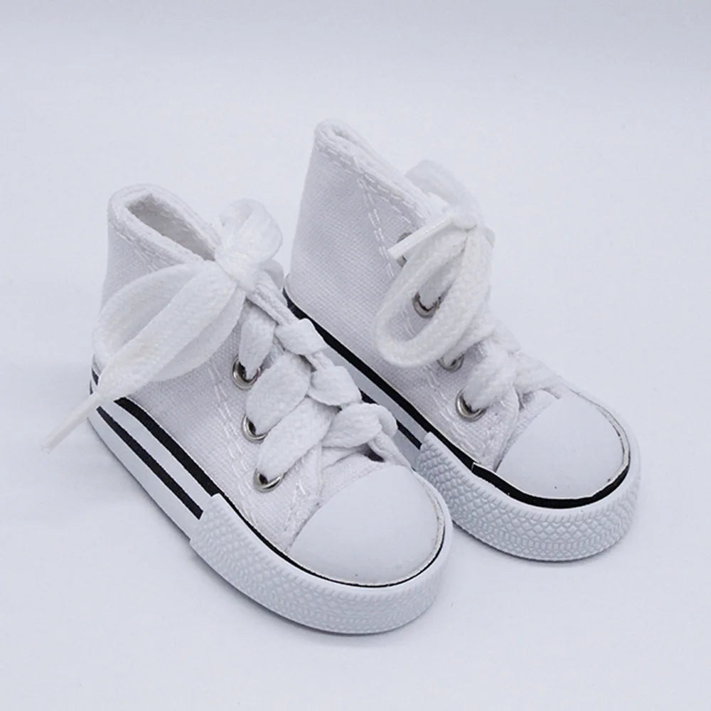 7.5CM Doll Sneakers Assorted Colors Doll Fashion Canvas Shoes for 1/3 1/4 BJD Dolls Toy Hand Made Shoes Accessories Toys Gift