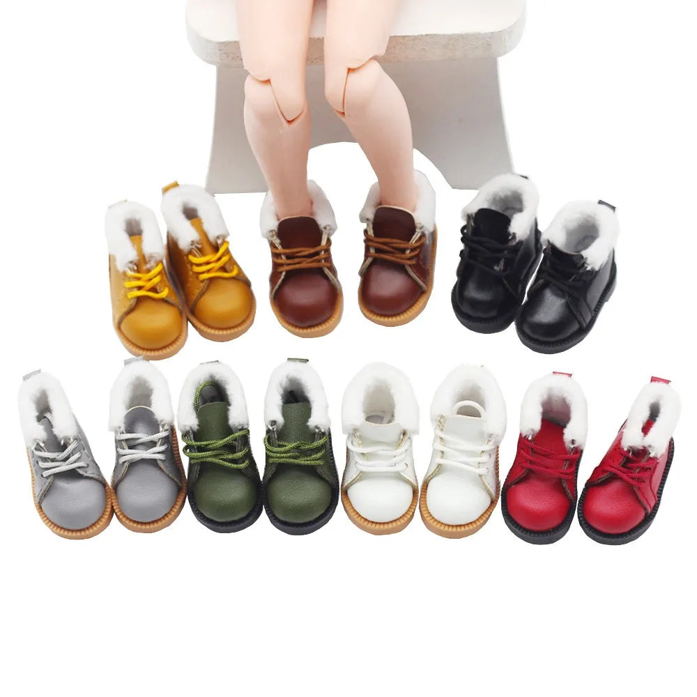 Doll Shoes 3.2cm 1/8  Doll For 1/6 Blythes OB22 Mini Doll Shoes Doll Clothes Accessories Shoes Accessories Doll Winter Boots