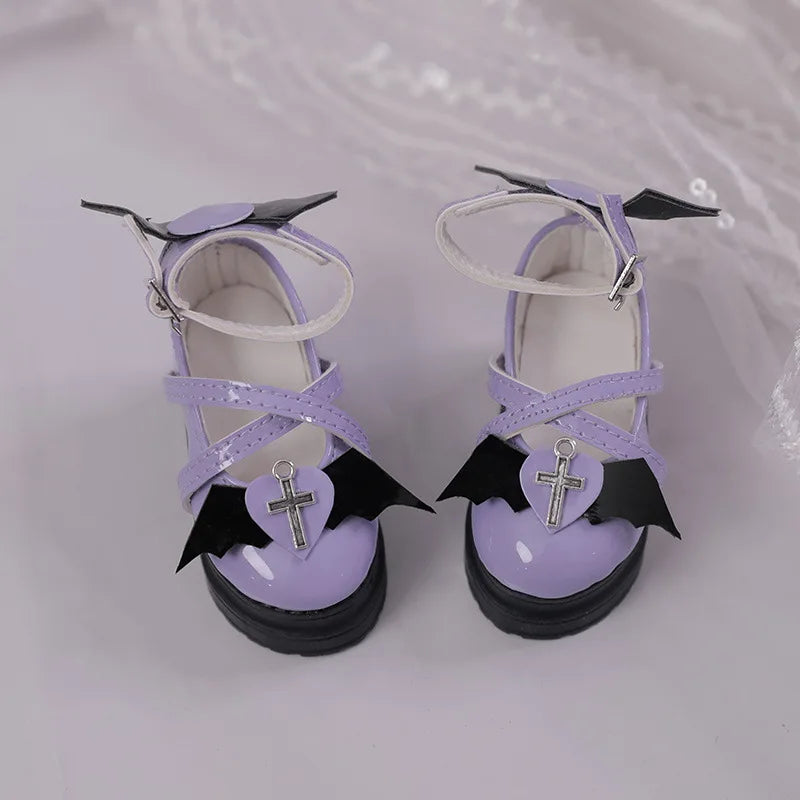 7cm*3.2cm Doll Shoes 1/4 Bjd Doll Round Toe High Heels With Devil Wings For Dollfie Dream Mid Dk Luts Soom Dod Dollmore Luts