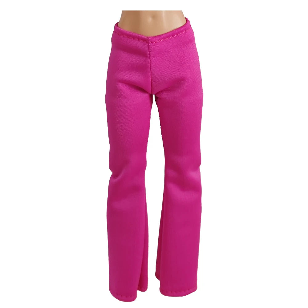 Doll Clothes  Short sleeved shirt Solid color flared pants Daily Wear Accessories Clothes for Barbies doll
