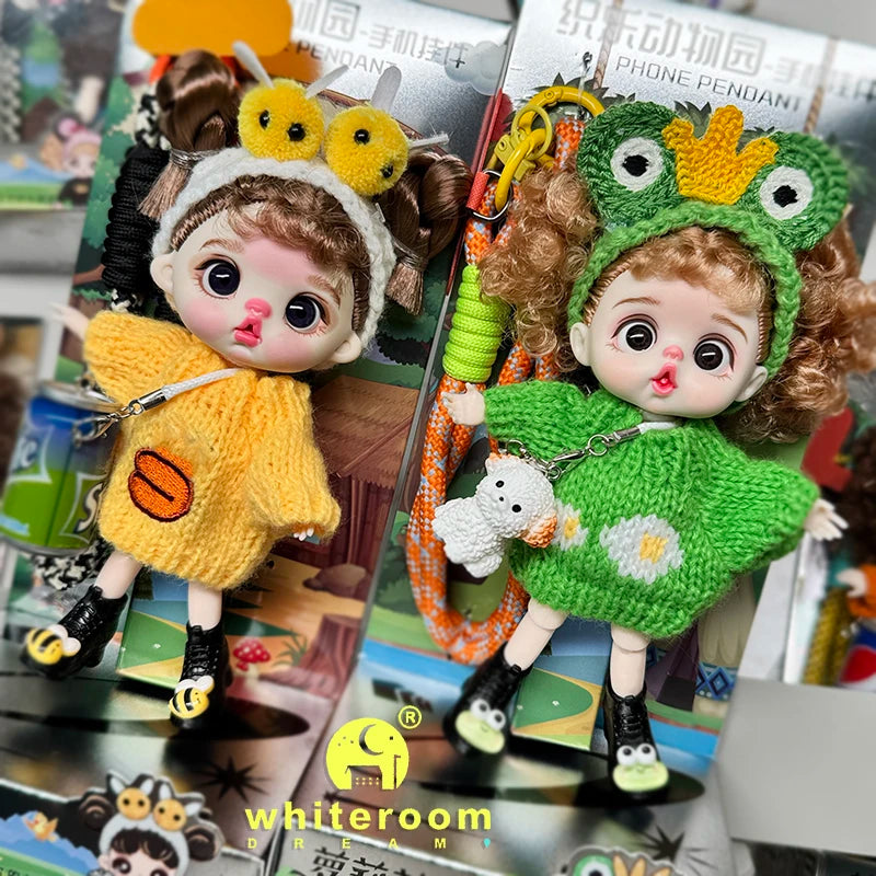 Mini BJD Doll Clothes OB11 Handmade Crochet Sweater Wool Hook Set Accessories Girls DIY Toy Accessories MobilePhone Hanging Gift