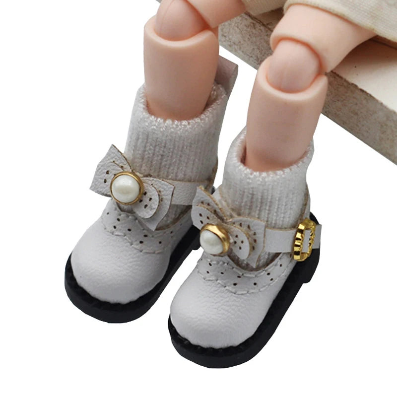 1 Pair Ob11 DOD 1/12 Bjd Doll Shoes For Body9,GSC,YMY,obitsu 11,molly Doll Faux Leather Shoes Doll Accessories
