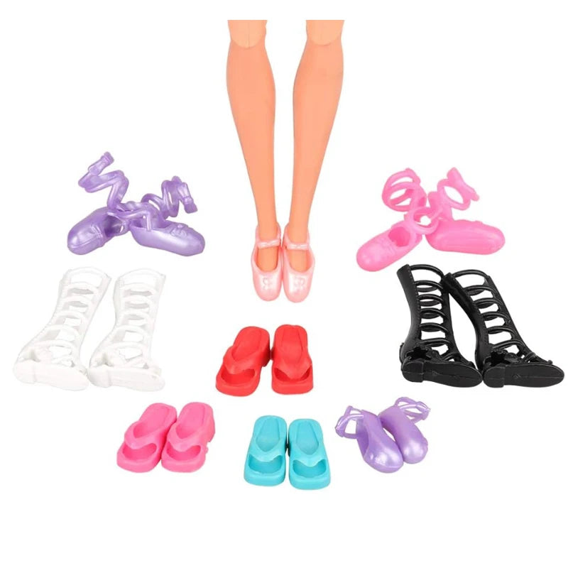 10/20/50 Pairs 11.5''/30cm Doll Shoes High Heel Shoes Doll Boots Flat Shoes Set Different Assorted Colors Fashion Shoe Toys