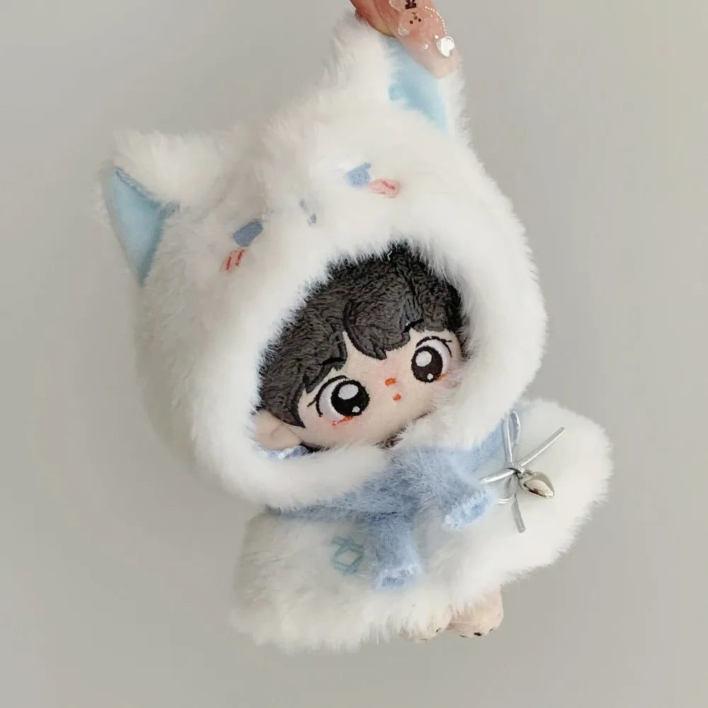 Plush Cloak 10cm Cotton Doll Clothes Dress Up Cute 20cm Doll Clothes Outfit Blue Suit Doll Clothes Set Doll Accessories