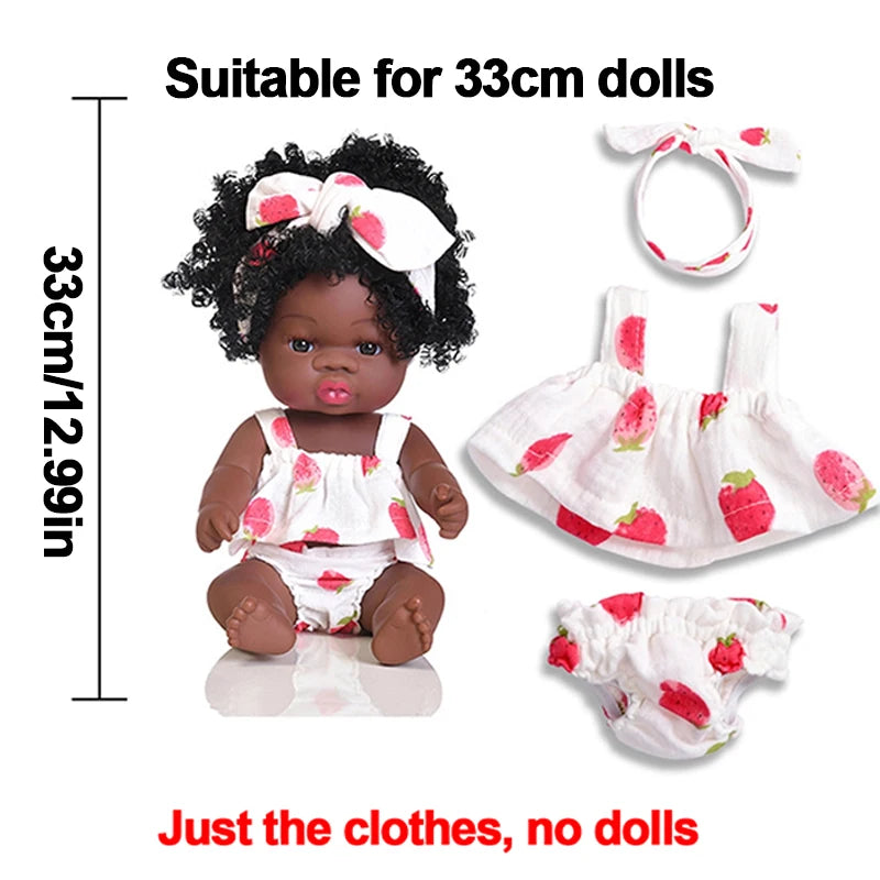 Doll clothes for 12.99 Inch 33CM Dolls Baby Toys Doll accessories Vest Dress Doll Clothes For American Reborn Baby Dolls