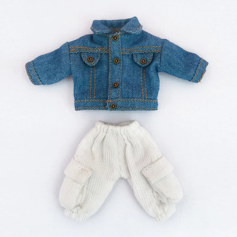 Ob11 Doll Baby Clothes Jacket Fashion Doll Denim Clothes For Pd9 Molly Ymy Body Doll Clothes Gsc Clay Doll Body
