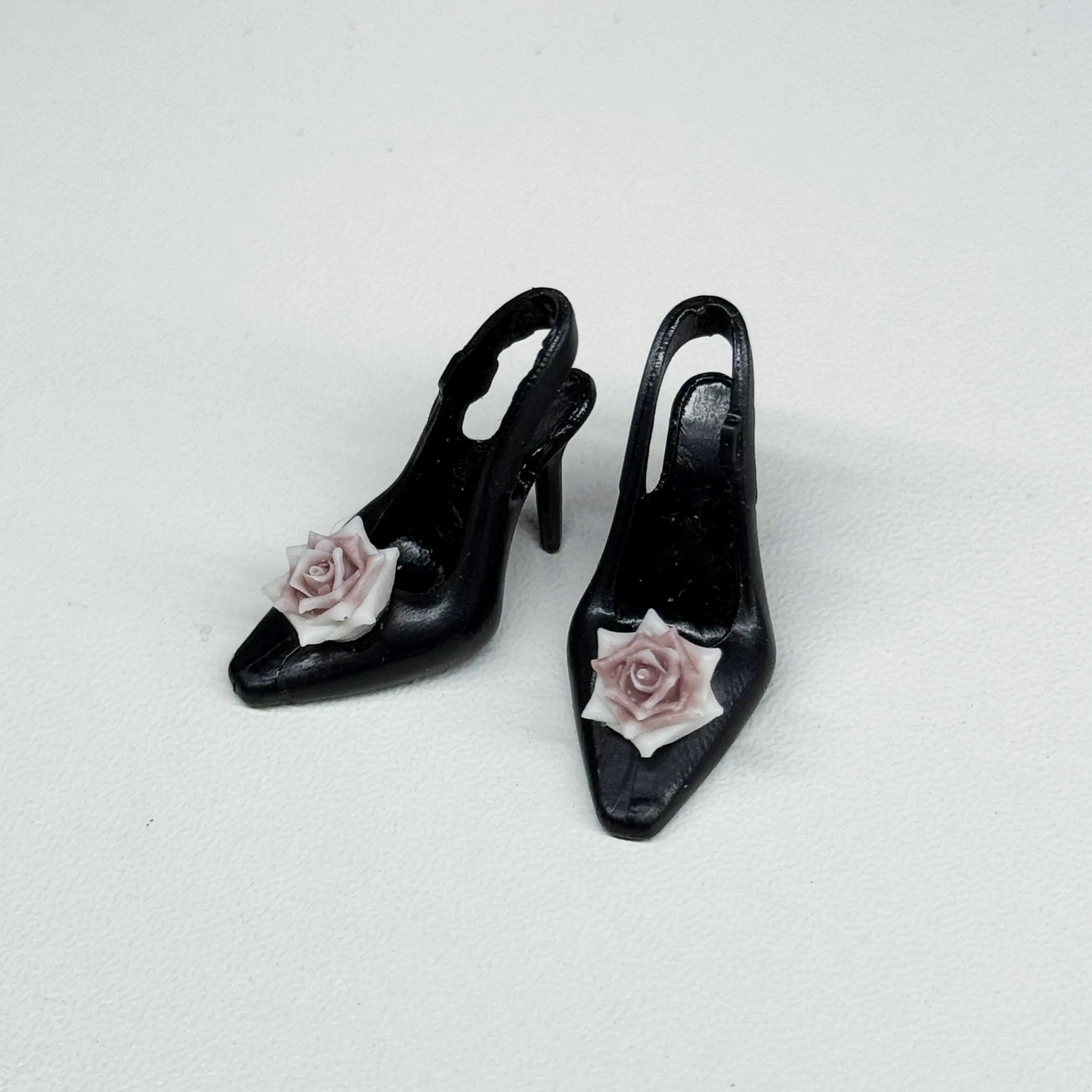30cm Doll Shoes Accessories Black Classic Small Fragrant Style High Heels Bow Diamante High Heels For 1/6 FR Supermodel Doll