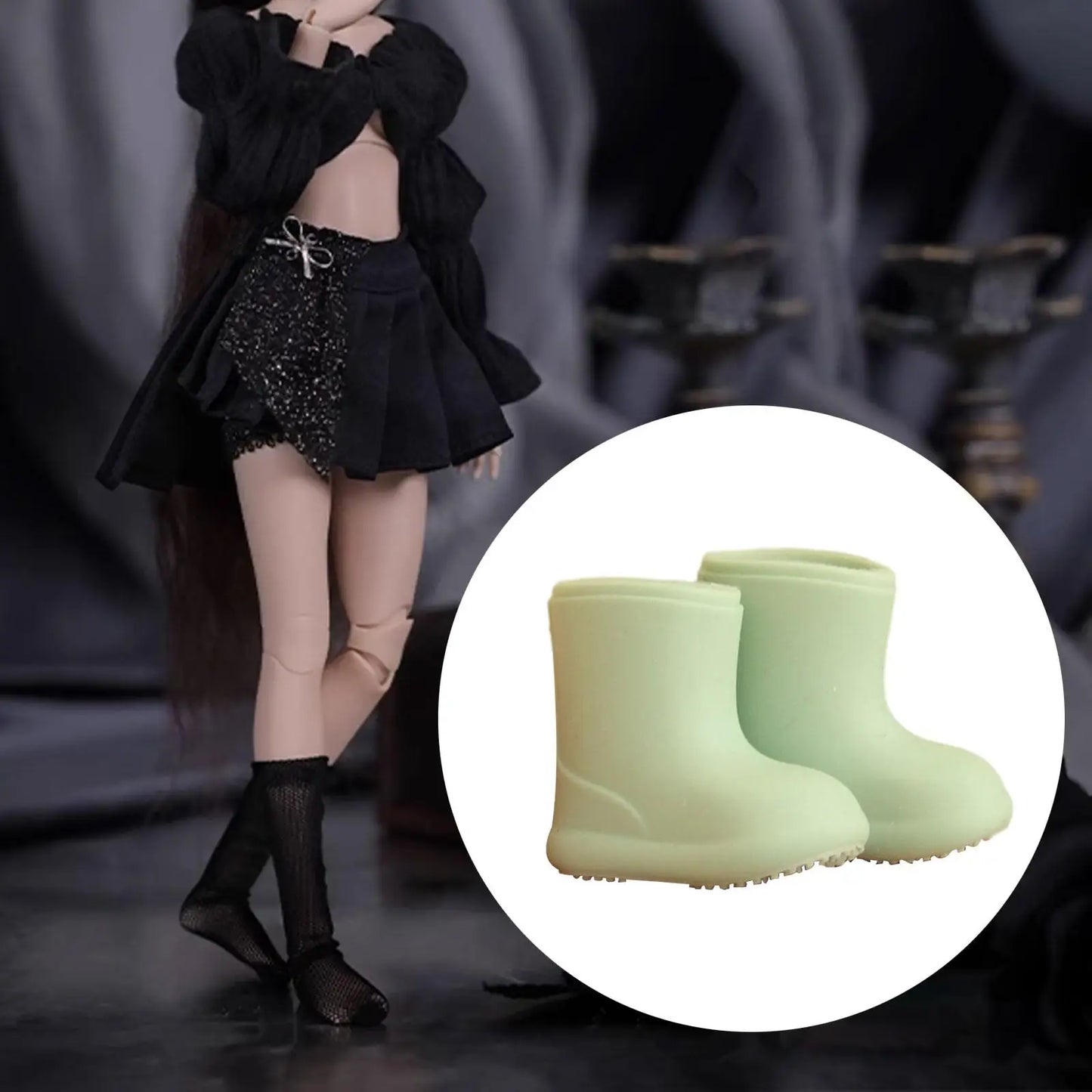 Doll Rain Boots Shoes Doll Accessories for 1/12 Doll Cute Waterproof Sturdy Ob11 Doll Shoes Soft Simulation Stylish Miniature