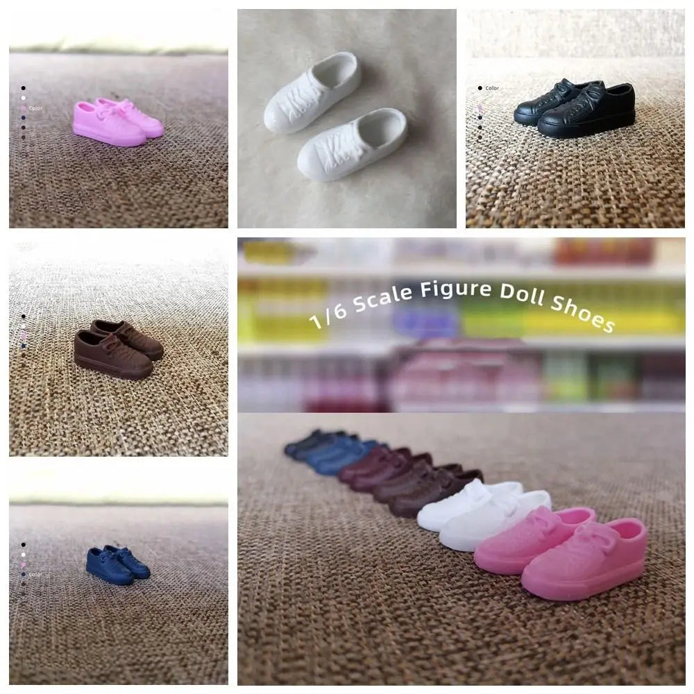 Doll Shoes For 30cm Dolls 1/6 Doll Soft Plastic Sneakers PVC Doll Casual Shoes Fit for Foot Length 2cm Doll Accessories