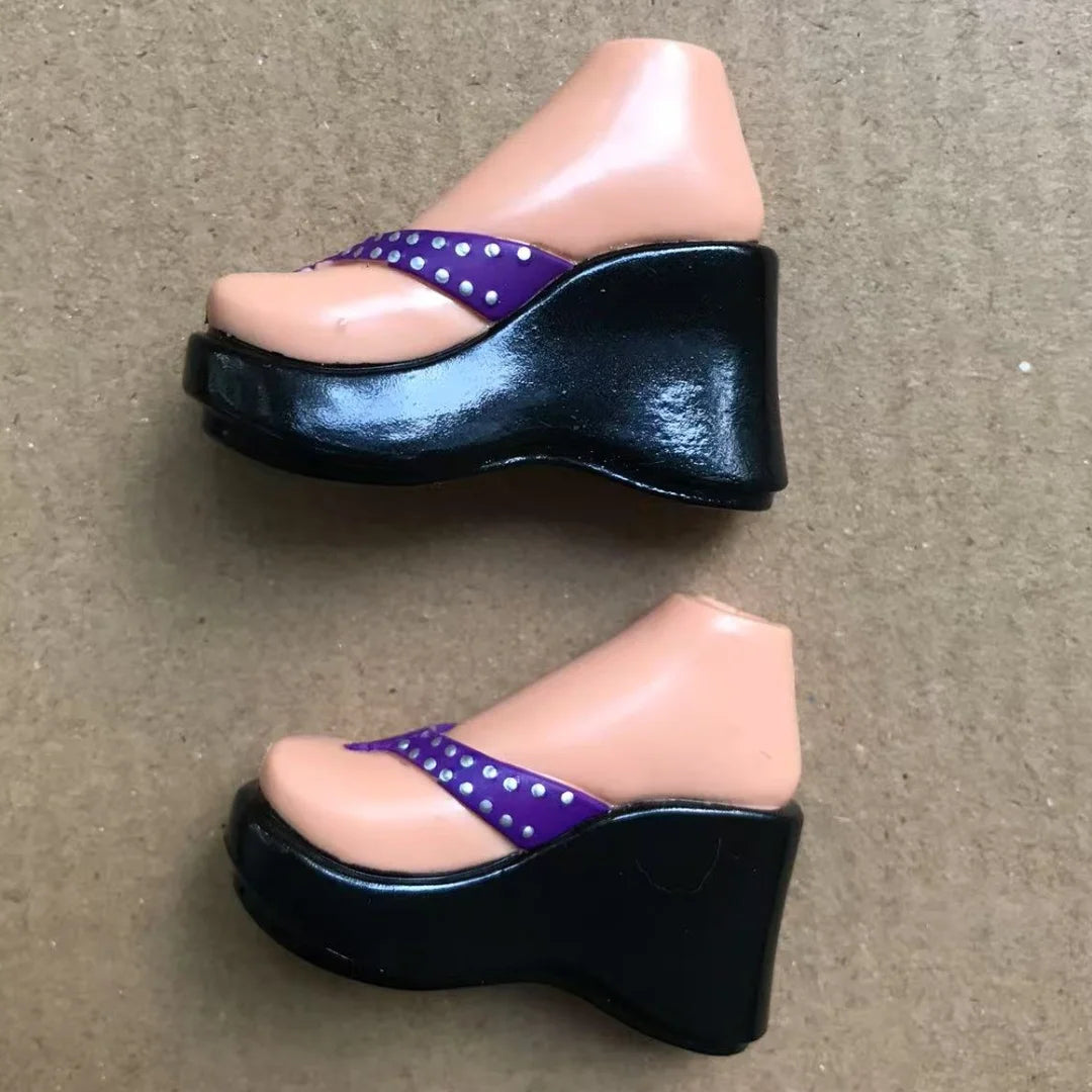 Classic Dancing Doll Shoes 2001 Big Thick Heels Doll Boots Shoes Sandals Brown Black Red Silver Beige Doll Decors