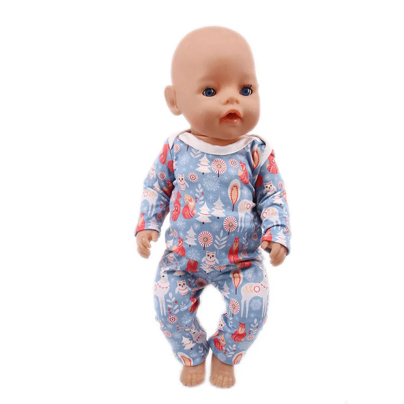 Doll Clothes Leisure Sportswear Cute Animal Print For 43cm Baby Doll &18Inch American Doll Outfits,Our Generation Gifts Toys