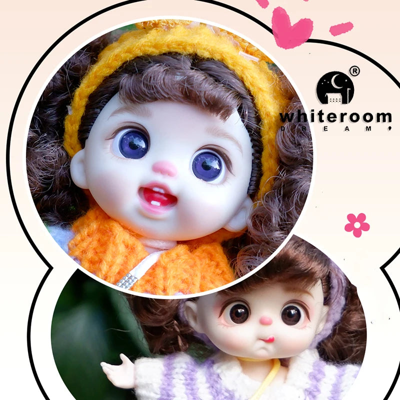 Mini BJD Doll Clothes OB11 Handmade Crochet Sweater Wool Hook Set Accessories Girls DIY Toy Accessories MobilePhone Hanging Gift