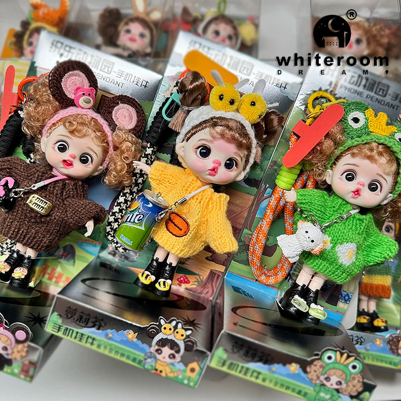 Mini BJD Doll Clothes OB11 Handmade Crochet Sweater Wool Hook Set Accessories Girls DIY Toy Accessories MobilePhone Hanging Gift